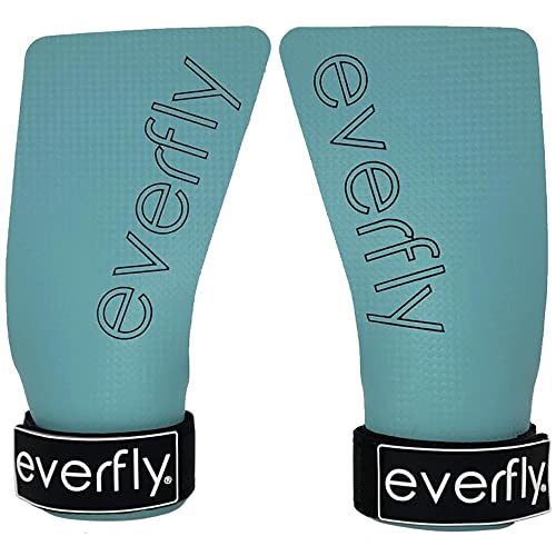 Everfly Fitness Handschuhe für Crossfit - Grips Herren Damen - Ohne Löcher - Carbonfaser - Trainingshandschuhe - Gym Calisthenics Equipment - Sporthandschuhe Klimmzug (TurqBlack, E) von Everfly