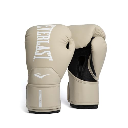 Everlast Elite 2 12oz Boxhandschuhe Champagner, für Sandsack, Pratzen & Sparring, Klettverschluss, ergonomischer Griffsteg, Split-Schaum – Original Everlast von Everlast