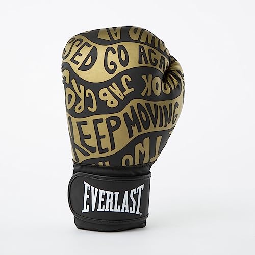 Everlast Unisex – Erwachsene Boxhandschuhe Spark Glove Trainingshandschuh, Schwarz/Gold 14oz von Everlast