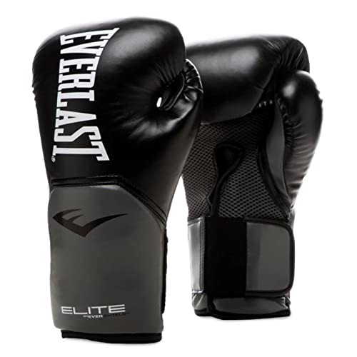Everlast Unisex – Erwachsene Boxhandschuhe Pro Style Elite Glove Handschuhe Schwarz / Grau 10oz von Everlast