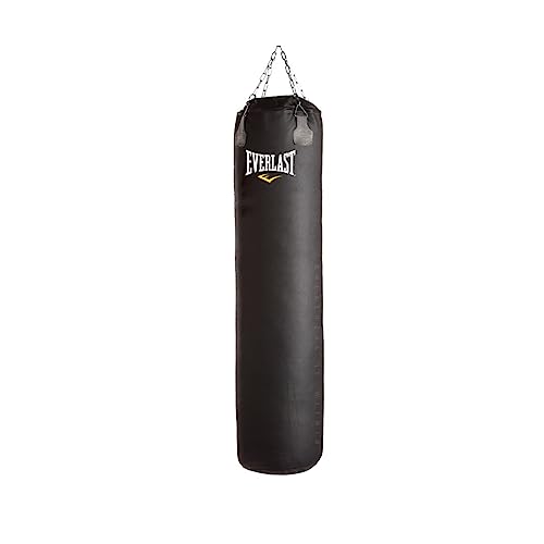 Everlast Unsisex Boxsack Leather Muay Thai Filled, Punching Bag, Schwarz, 100LBS von Everlast