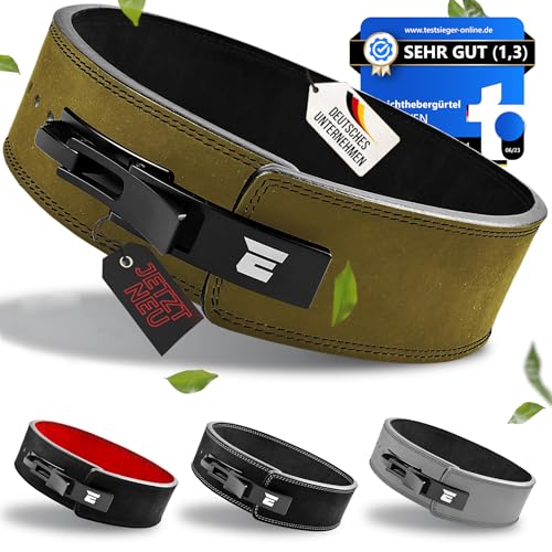 EVERLEVEN Premium Echtleder Gewichthebergürtel, Gewichthebergürtel für Herren und Damen, Weightlifting Belt, Fitness Gym Gürtel Bodybuilding Kraftsport Lifting Belt - Größe M/L von Everleven