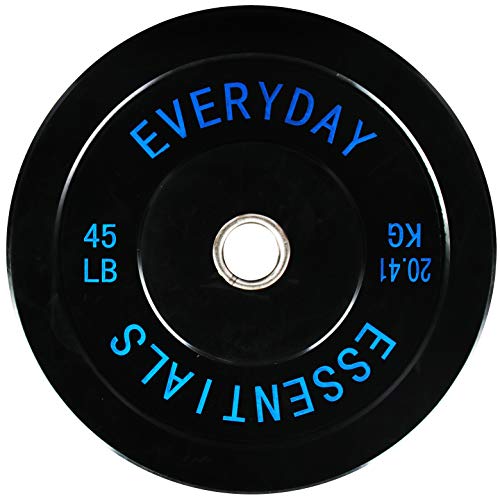 Everyday Essentials Olympische Hantelscheibe mit Stahlnabe, farblich codiert, Schwarz von Signature Fitness