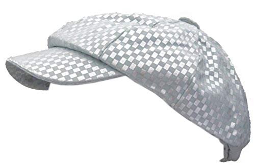 Evil Wear Herren Damen Muetze Golf Cap Karomuster Designer Kopfbedeckung Silber/Weiss von Evil Wear