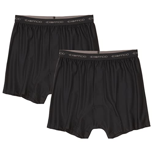 ExOfficio Men's Give-N-Go Boxer Shorts, 2-Pack, Black, Medium von ExOfficio