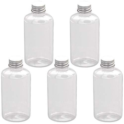 10 Stück 300Ml Leere Plastikflasche Nachfüllbare Lotionsflasche mit Aluminiumdeckel Und Innenstopfen für Indoor Outdoor (Transparent) von EXCEART