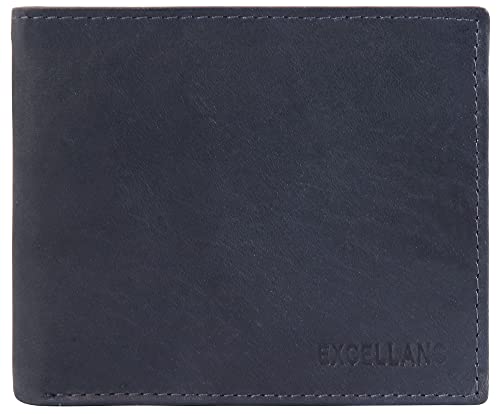 Excellanc Herren-Geldbörse Echt Leder Querformat 11,5 x 9,5 x 1 cm 3000233 (dunkelblau) von Excellanc