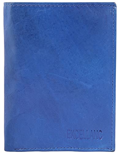 Excellanc Herren-Geldbörse Echt Leder Querformat 12,5 x 9 x 2 cm 3000194 (blau) von Excellanc