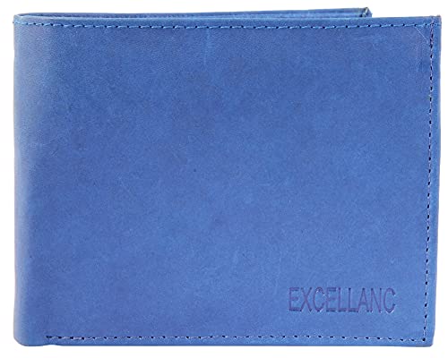 Excellanc Herren-Geldbörse Echt Leder Querformat 12 x 9,5 x 2 cm 3000191 (dunkelblau) von Excellanc