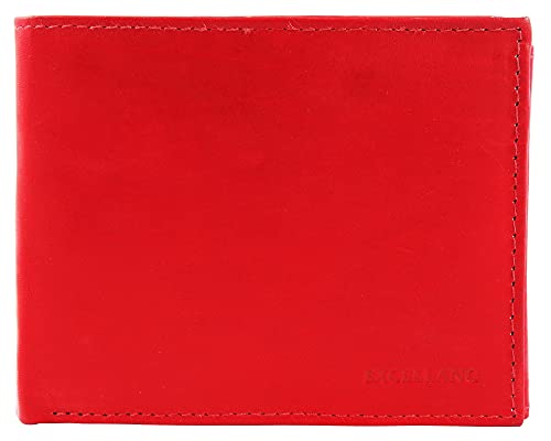 Excellanc Unisex-Geldbörse Echt Leder Querformat 10,5 x 8,5 x 2 cm 3000127 (rot) von Excellanc