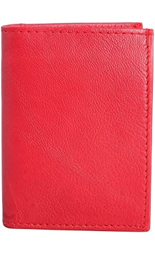 Excellanc Unisex-Mini Geldbörse Echt Leder Hochformat 10 x 7,5 x 1 cm 3020006 (rot) von Excellanc