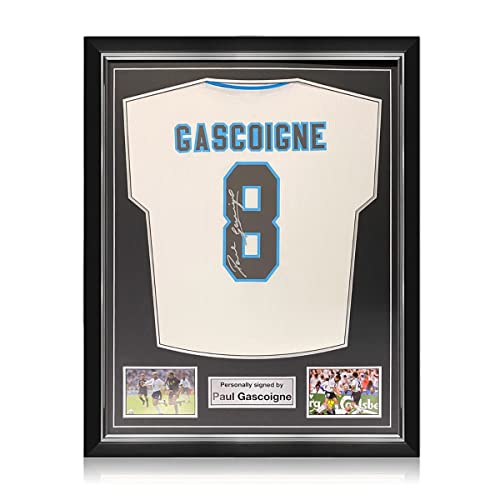 Exclusive Memorabilia England Euro 96 Fußballtrikot signiert von Paul Gascoigne. Überlegener Rahmen von Exclusive Memorabilia