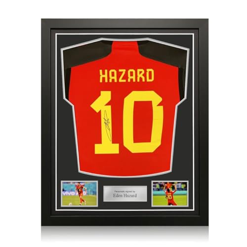 Exclusive Memorabilia Von Eden Hazard signiertes Belgien-Trikot. Gerahmt von Exclusive Memorabilia