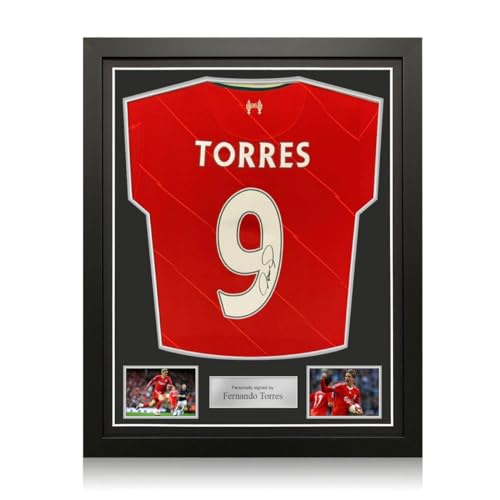 Exclusive Memorabilia Von Fernando Torres signiertes Liverpool-Trikot. Gerahmt von Exclusive Memorabilia