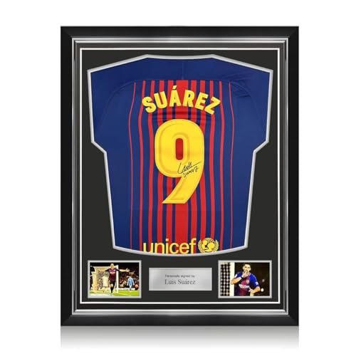 Exclusive Memorabilia Von Luis Suarez signiertes Barcelona-Trikot. Überlegener Rahmen von Exclusive Memorabilia