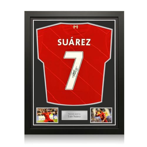Exclusive Memorabilia Von Luis Suarez signiertes Liverpool-Trikot. Gerahmt von Exclusive Memorabilia