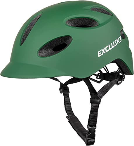 Exclusky Fahrradhelm Herren mit Wiederaufladbarem USB-Sicherheitslicht Fahrradhelm Damen MTB Helm für Stadt-Pendler Trekking Rennrad Trail (M/L) von Exclusky