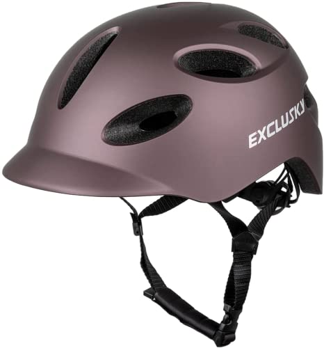 Exclusky Fahrradhelm Herren mit wiederaufladbarem USB-Sicherheitslicht Fahrradhelm Damen MTB Helm für Stadt-Pendler Trekking Rennrad Trail, L, L(22.8-24.4inches/58-62cm) von Exclusky