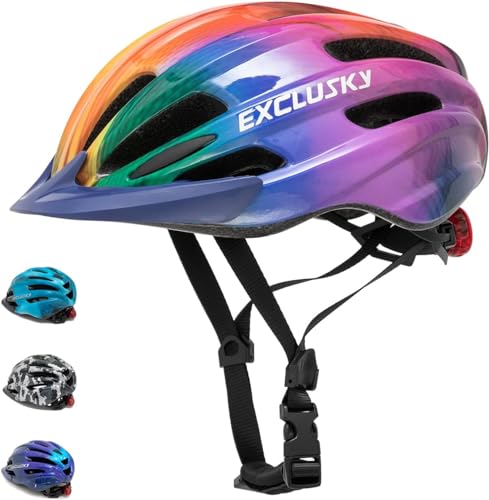 Exclusky Unisex Jugend 222-colourful Fahrradhelm, 3-COLORFUL, Einheitsgröße EU von Exclusky