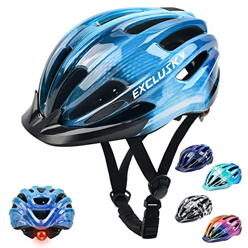 Exclusky Fahrradhelm Kinder Jungen 50-57CM Kinder Fahrradhelm mit Licht Kinder Fahrradhelm mit Visier Fahrradhelm Mädchen Mehrere Belüftung Helm Kinder 5-13 Jahre von Exclusky