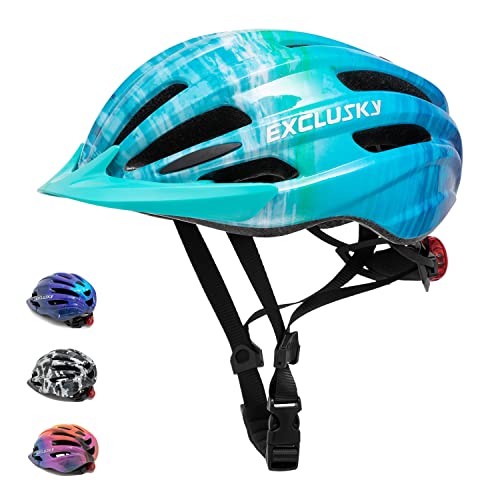 Exclusky Fahrradhelm Kinder Jungen 50-57CM Kinder Fahrradhelm mit Licht Kinder Fahrradhelm mit Visier Fahrradhelm Mädchen Mehrere Belüftung Helm Kinder 5-13 Jahre von Exclusky