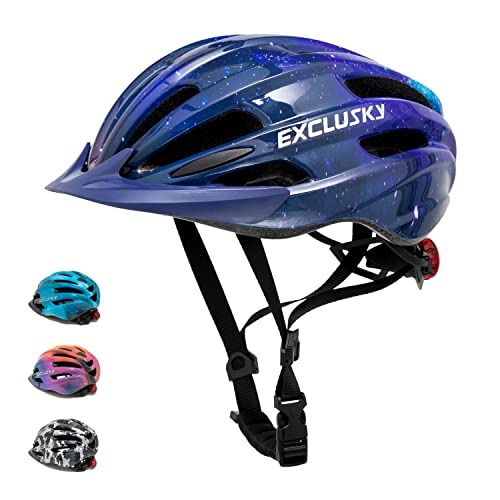 Exclusky Fahrradhelm Kinder Jungen 50-57CM Kinder Fahrradhelm mit Licht Kinder Fahrradhelm mit Visier Fahrradhelm Mädchen Mehrere Belüftung Helm Kinder 5-13 Jahre von Exclusky