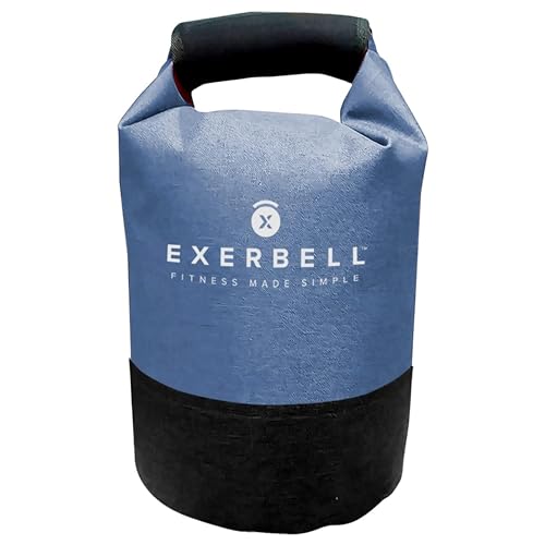 Exerbell Kettlebell verstellbar & faltbar 2-14 kg (1 x Blau) – Wasser- und Sandsack Kettelball – Adjustable Kettlebell – Sandbag Training & Gewichtssack – Strength Training Equipment von Exerbell