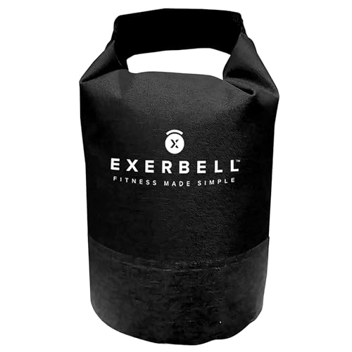 Exerbell Kettlebell verstellbar & faltbar 2-14 kg (1 x Schwarz) – Wasser- und Sandsack Kettelball – Adjustable Kettlebell – Sandbag Training & Gewichtssack – Strength Training Equipment von Exerbell