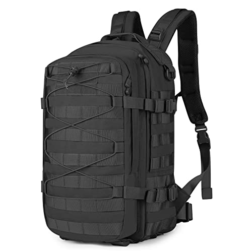 Explokit Militär Taktischer 25L Rucksack Herren Daypack Armee Backpack Outdoor Tasche Motorrad Bag Wanderrucksack für Assault Arbeit Outdoor Sport Fitness Wandern Trekking Camping Schwarz von Explokit