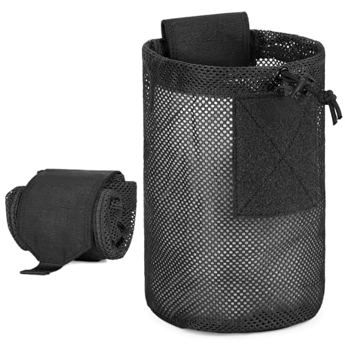 Explokit Taktische Dump Pouch Molle Faltbare Netztasche Utility Roll-up Mag Taktisches Militär Net Recycle Toll Pack mit Kordelzug (#01-Schwarz) von Explokit