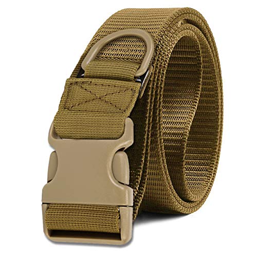 Explokit Taktischer Gürtel Molle Nylon Kampfgürtel Einstellbare Herren Militärisch Arbeit Waffengürtel mit Schnellverschluss für Outdoor Aktivitäten Airsoft Jagd und Schießen (#01-Braun, 42cm) von Explokit