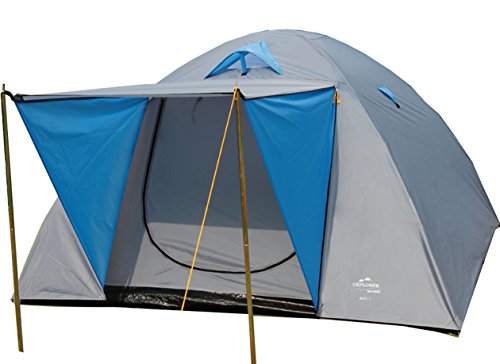 EXPLORER Zelt Iglu 3 Doppeldach Kuppelzelt mit Vordach Igluzelt 210x240x130cm 3/4 Personen 2000mm Wassersäule wettergeschützter Eingang Outdoor Wandern Familie Camping von Explorer