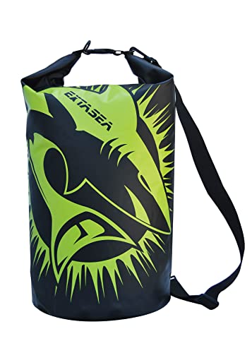 ExtaSea Dry Bag wasserdichter Packsack mit Tragegurt 40 Liter schwarz-Lime von ExtaSea