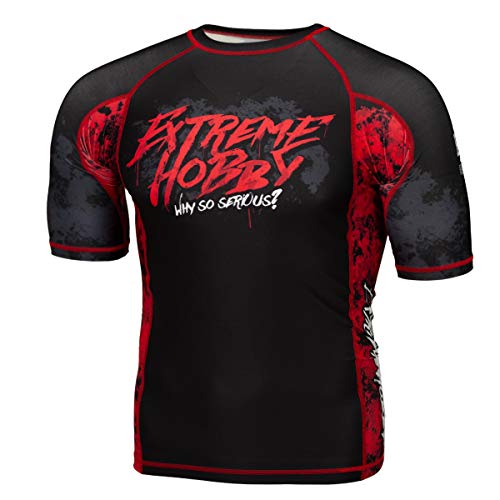 EXTREME HOBBY Kurzarm Rashguard, Herren-Sport-T-Shirt, Fitness-T-Shirt, Kompressionsshirt, Shortsleeve, Funktionsshirt Bodybuilding MMA Boxing von EXTREME HOBBY