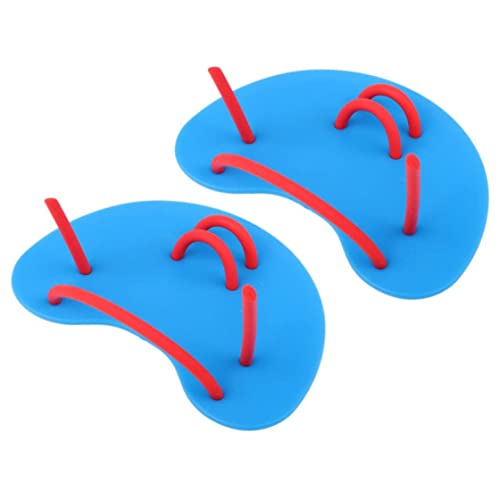 1Pair Schwimmhandpaddel Trainingshilfe Handschuhe Verbesserung der Handschlagpositionierung professioneller Paddel für Erwachsene Kinder blau. von Eyccier