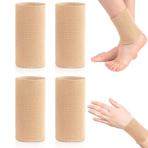 Eyccier 4pcs KnöChelbandage Bunga -Pads für Figur Skater Bunga Pads Knöchelkissen feuchtigkeitsspendende Gel -Knöchel -Beschützerin atmungsable Figur Skating -Socken Hoch elastische Knöchelhülle von Eyccier