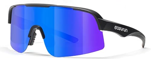 Eye Am Fahrradbrille/Sportbrille für Damen & Herren – Sonnenbrille für Sport, Laufen, MTB & Outdoor Modell: EAZYRUN PRO (B-BK-BWR) von Eye Am