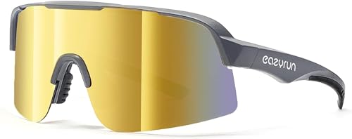 Eye Am Fahrradbrille/Sportbrille für Damen & Herren – Sonnenbrille für Sport, Laufen, MTB & Outdoor Modell: EAZYRUN PRO (B-DG-YR) von Eye Am