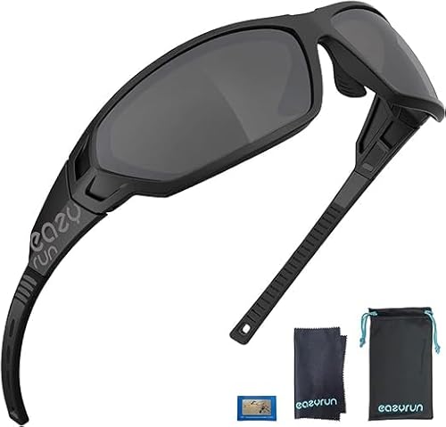 Sportbrille für Damen & Herren – Sonnenbrille für Sport, Laufen, MTB & Outdoor Modell: QOOL & EAZY Set (Q11BK-SK) von Eye Am