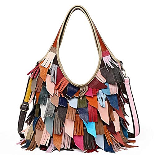 Eysee Handtasche Damen Leder-Umhängetasche Damenhandtasche Henkeltaschen Schultertasche aus echtem Leder bunt 2019 NEU (Mehrfarbig 3) von Eysee
