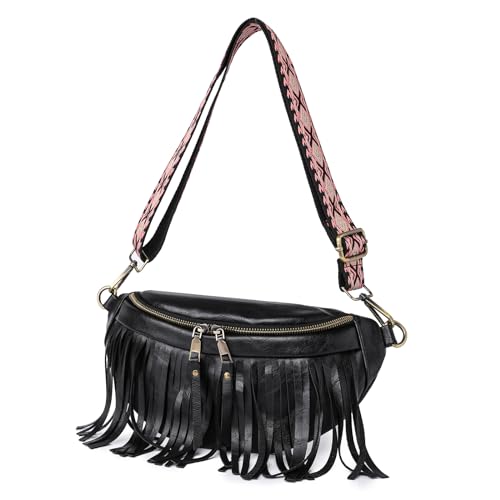 Eysee Umhängetasche Damen klein, Crossbody Bag Damen Breiter Gurt, Umhängetasche Elegant Klein Stylisch (Schwarz) von Eysee