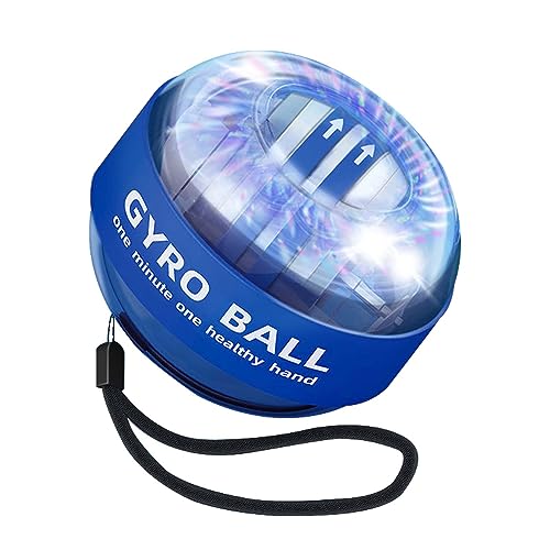 Ezweiji Handgelenk Gyro Ball, Handgelenk Training Ball, Handgelenk Strengthener, stärkt Handgelenk Knochen und Muskeln (Blau (Farbige Lichter)) von Ezweiji