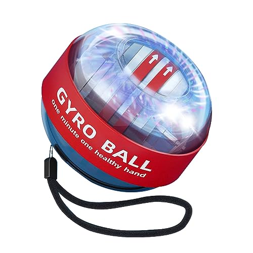 Ezweiji Handgelenk Gyro Ball, Handgelenk Training Ball, Handgelenk Strengthener, stärkt Handgelenk Knochen und Muskeln (Rot (Farbige Lichter)) von Ezweiji