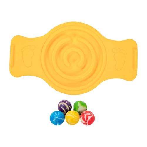 F Fityle Balance Board Trainingsgerät mit Design Und 5 Bällen Verbessert Gleichgewichtssinn Und Konzentration für Kinder Erwachsene Und, Gelb von F Fityle