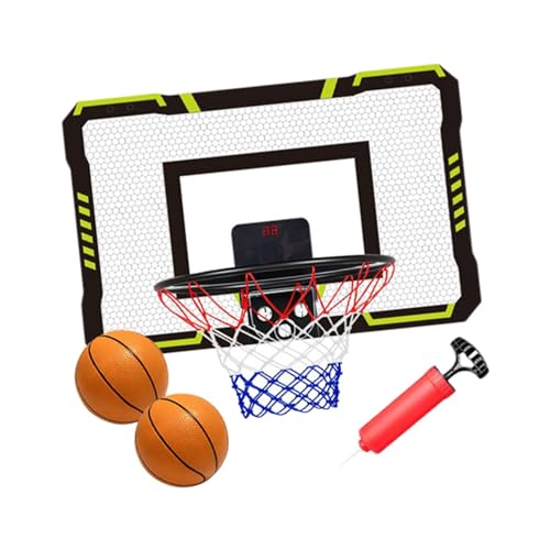 F Fityle Basketballkorb mit elektronischer Anzeigetafel, Outdoor-Sport, schlagfreies Basketball-Training, Mehrzweck, für Teenager, Gartenwand, Schwarz von F Fityle