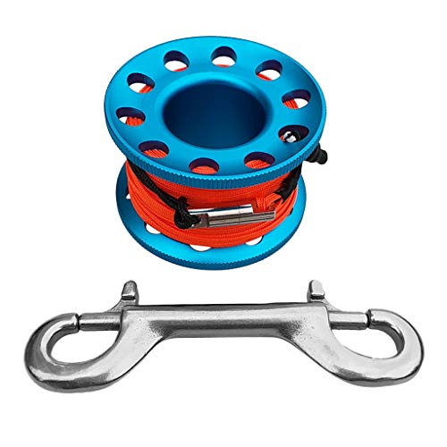 F Fityle Dive Finger Reel Spool & 15m Schnur, Clip für Wreck Tech Scuba Diving Schnorchel, Blau von F Fityle