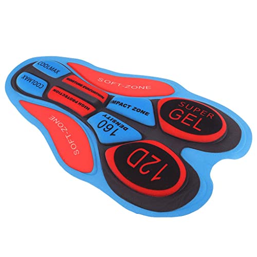 F Fityle Gelpolster Sattelbezug für Fahrradsattel für Fahrradunterhose mehr, 12D Rot Blau von F Fityle