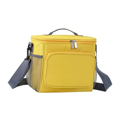 F Fityle Isolierte Kühltasche, tragbare Thermotasche für Reisen, Camping, Büro, Picknick, Gelb von F Fityle