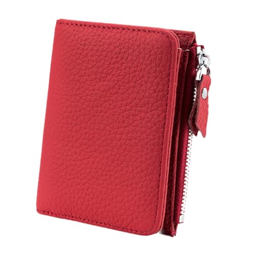 F Fityle Kurze Brieftasche mit Reißverschluss Modische Geldbörse für Street Hiking Camping Lady, Rot von F Fityle