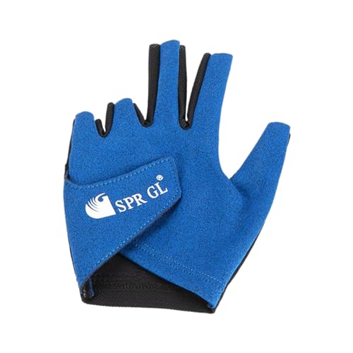 F Fityle Offener Pool-Queue-Handschuh, Separate Fingerhandschuhe, Linke Hand, rutschfest, verschleißfest, für Damen und Herren, schweißabsorbierend, fürs, Blau von F Fityle